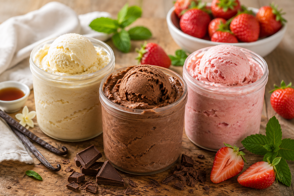 Glaces maison réalisées avec un Ninja Creami