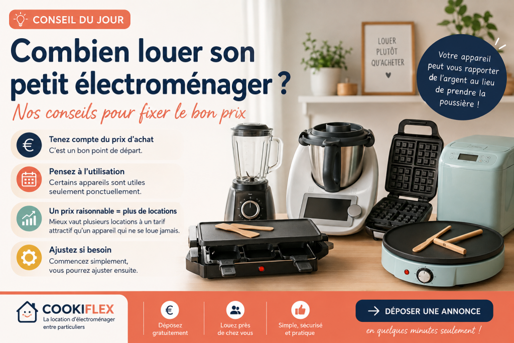 Conseils pour fixer le prix de location de son petit électroménager entre particuliers