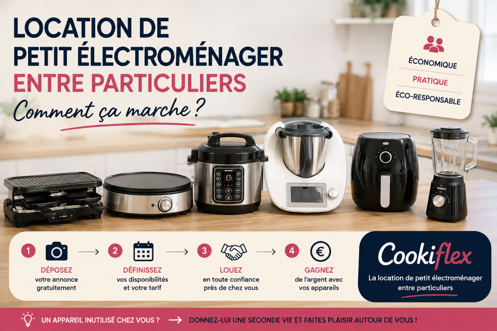 Location de petit électroménager entre particuliers avec Cookiflex