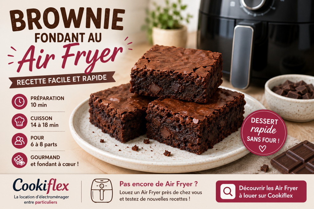 Brownie fondant au Air Fryer, recette facile et rapide